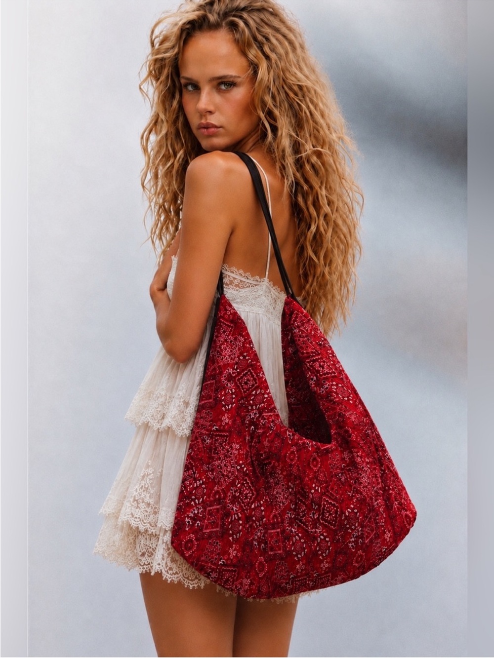 ZARA Boho Bandana Printed Woven Shopper Bag (Last One)